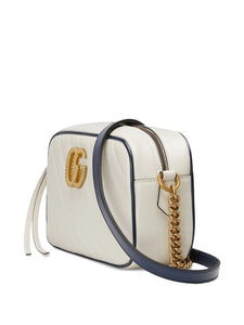 Gucci Small GG Marmont Shoulder Bag in White