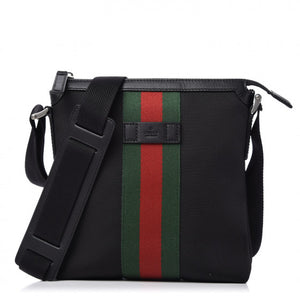 Gucci Techno Canvas Web Messenger Bag in Black –
