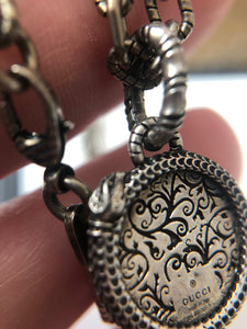 Gucci Garden GG Malachite Necklace in Silver