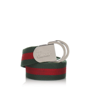 Gucci Web Belt with Gucci Buckle in Green