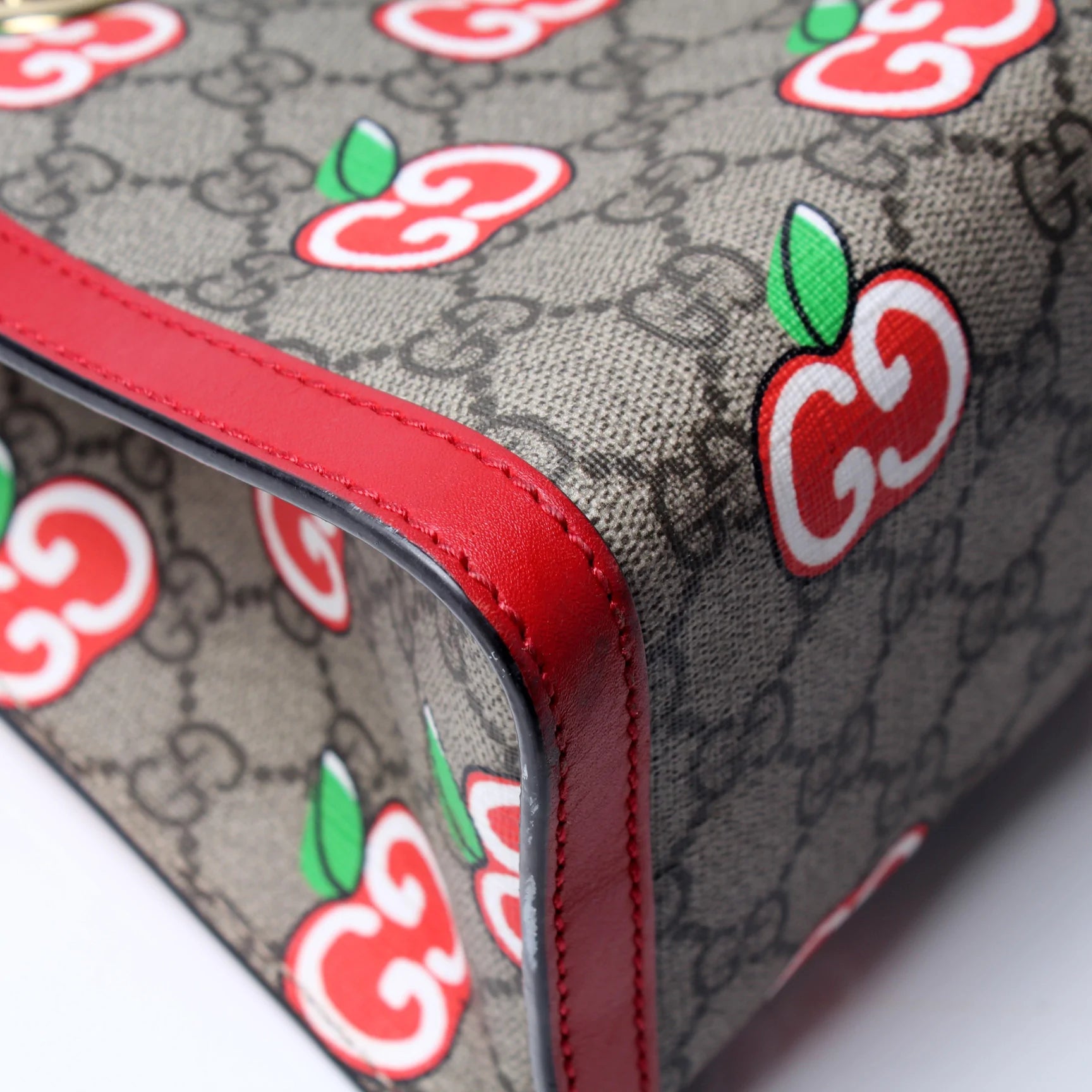 GG Apple Print Long Tote Bag