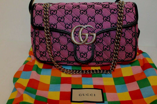 Gucci GG Marmont Shoulder Bag in Pink with Real Authentication Certificate