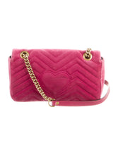 Load image into Gallery viewer, Gucci GG Marmont Shoulder Bag in Pink Velvet