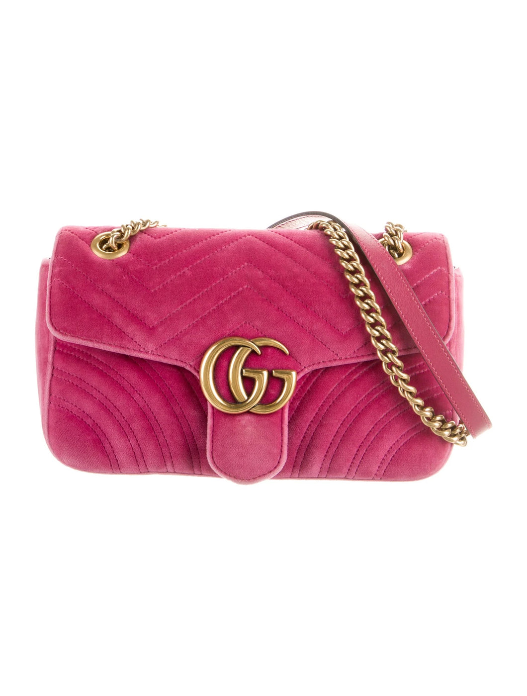 Gucci GG Marmont Shoulder Bag in Pink Velvet