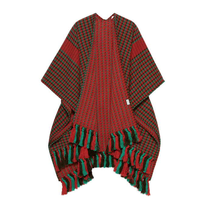 Gucci Houndstooth Poncho with Interlocking GG