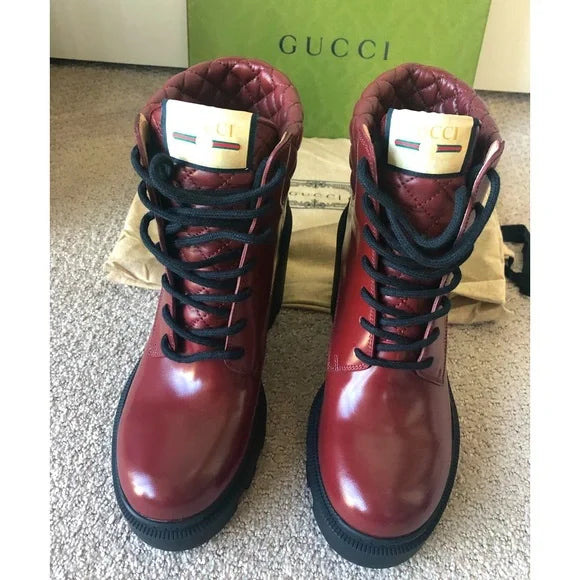 Gucci Leather Trip Boots in Garnet Red – Gavriel.us