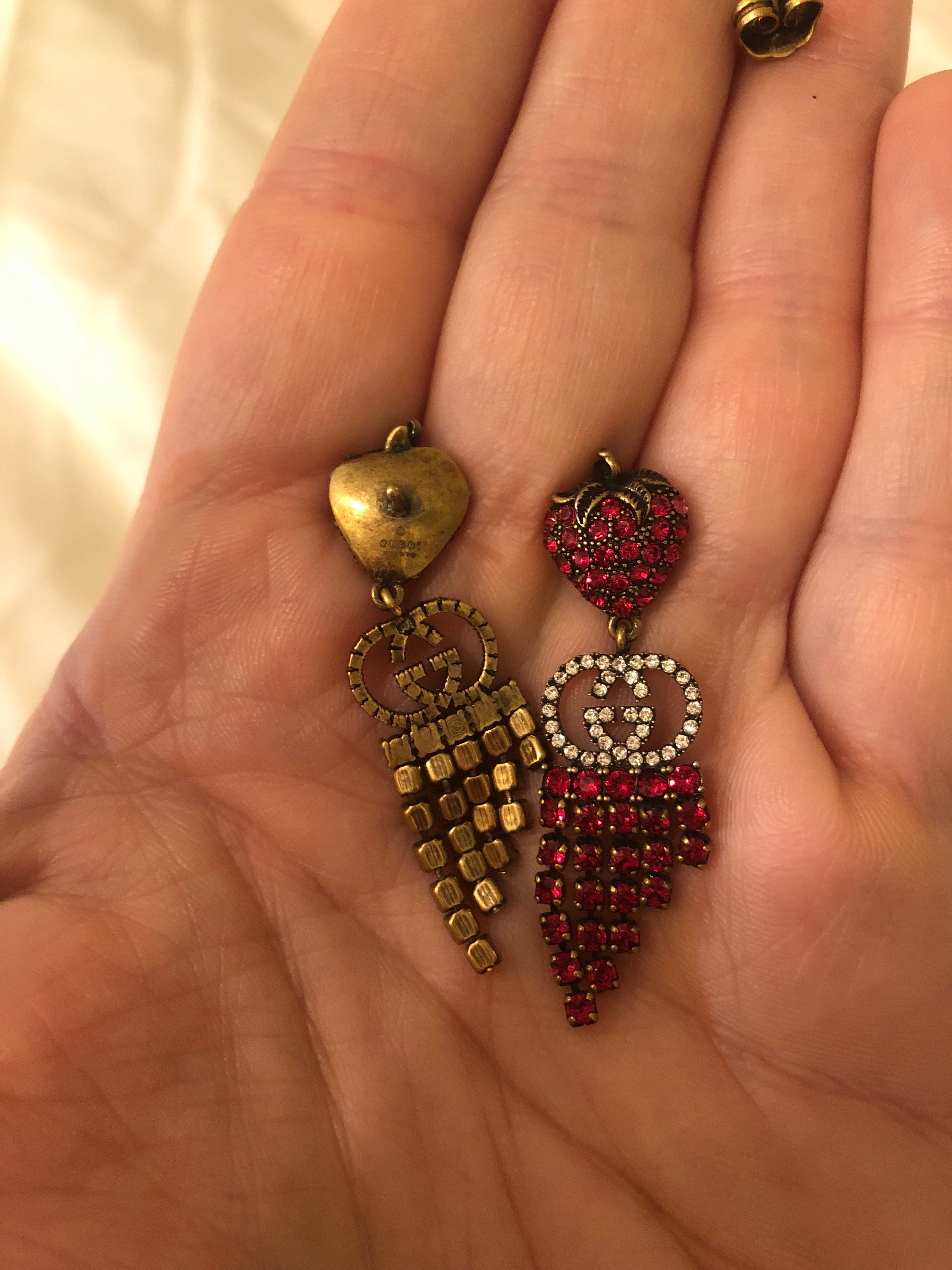 Gucci Strawberry Drop Earrings with Red Crystals – Gavriel.us