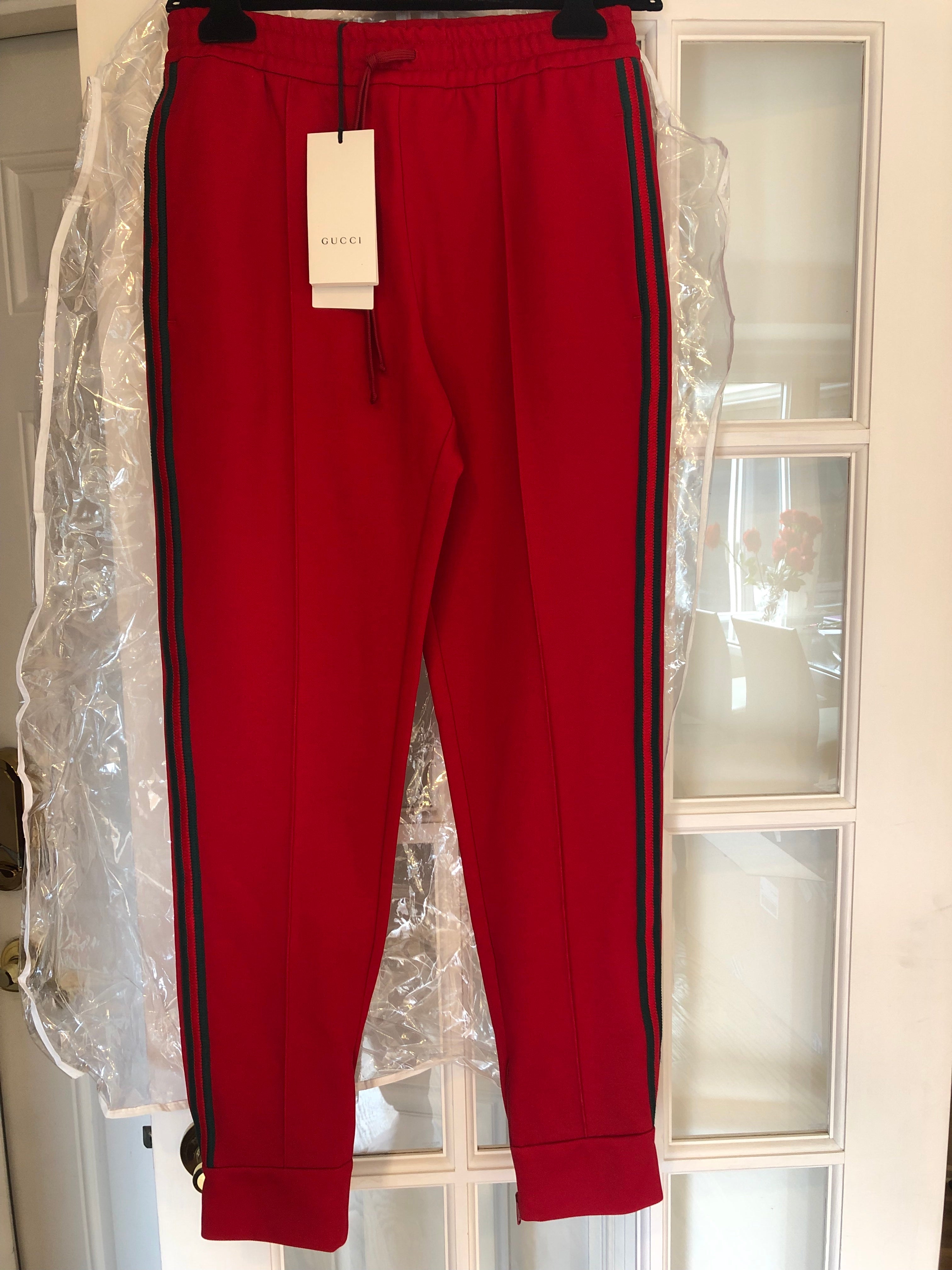 Gucci Green and Red Stripe Track Pants in Red –