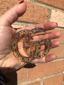 Gucci GG Resin Brooch with Crystals