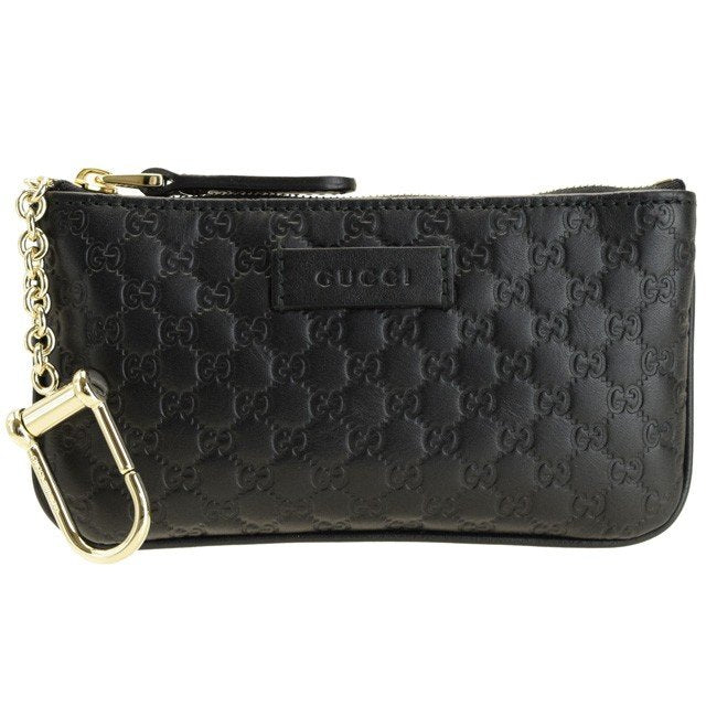 Gucci Microguccissima Key Chain Coin Pouch in Black