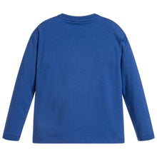 Load image into Gallery viewer, Roberto Cavalli Boys Blue Long Sleeved Speckle Print T-shirt