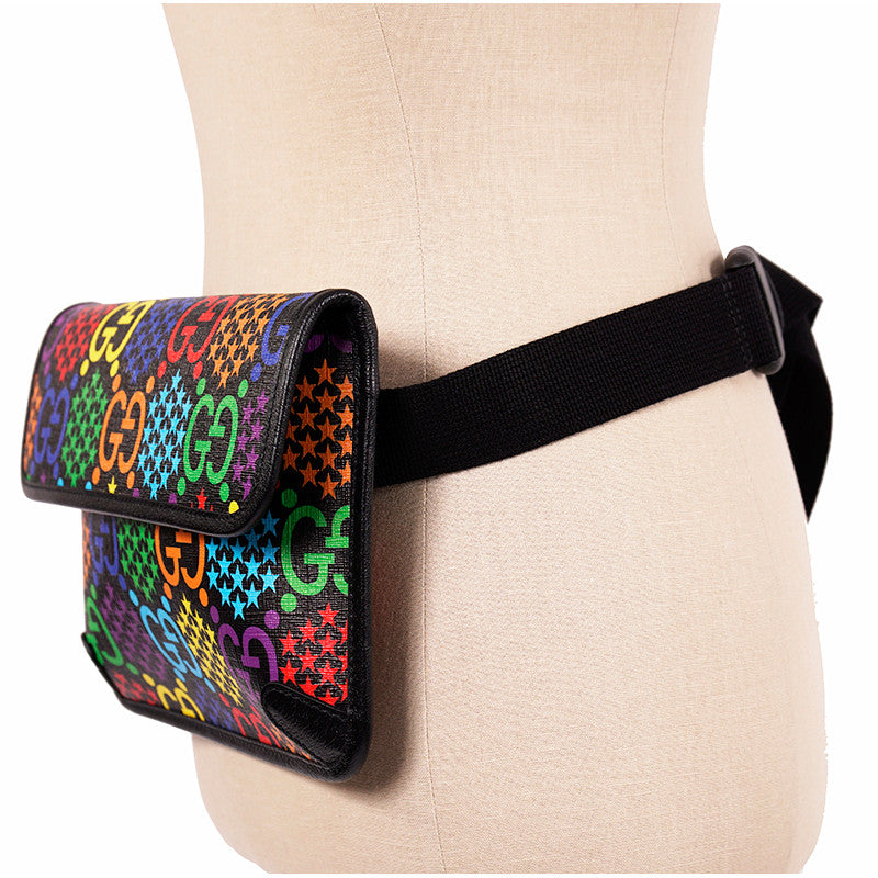 Gucci GG Monogram Psychedelic Belt Bag in Black