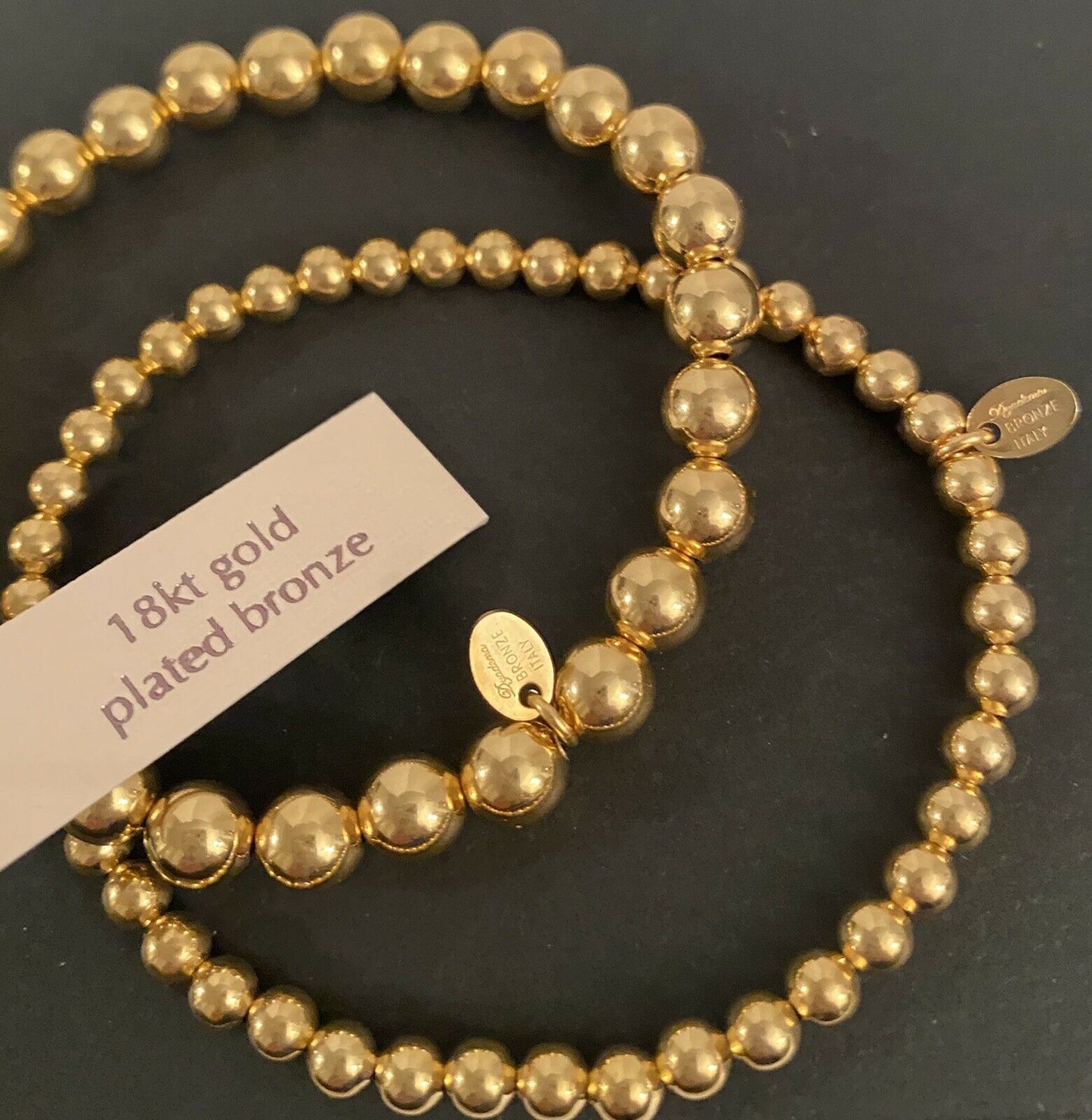 Mia Fiore Set of 2 Elastic Bracelets in 18K Gold plated Bronze