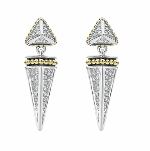 Lagos KSL Lux Diamond Pyramid Drop Earrings in Silver