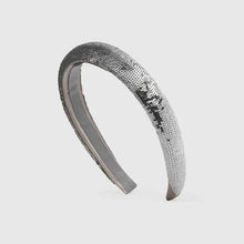 Load image into Gallery viewer, Gucci Sequin Satin Hairband in Gray