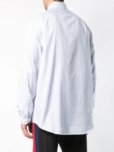 Gucci White and Blue Striped Classic Button Down Shirt