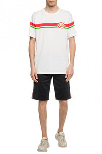 Gucci Side Stripe Track Shorts with Lyre in Black