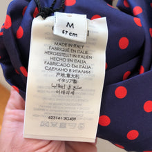 Load image into Gallery viewer, Gucci Navy Headband with Red Polka Dots and Interlocking GG