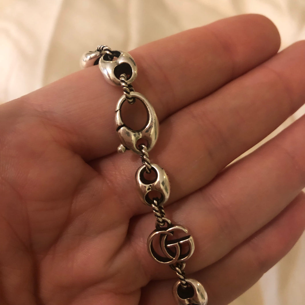 Gucci Sterling Silver Marina Chain Link Bracelet
