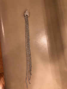Gucci Crystal Embellished Long Single Earring in Silver