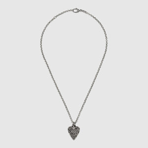 Gucci Sterling Silver Necklace with Engraved Heart