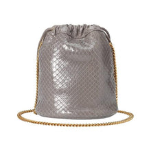 Load image into Gallery viewer, Gucci Snakeskin Zumi Mini Bucket Bag in Gray