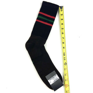 Gucci Black Cotton Socks with Green and Red Web