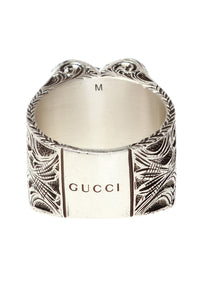 Gucci Sterling Silver Ring with Engraved Heart