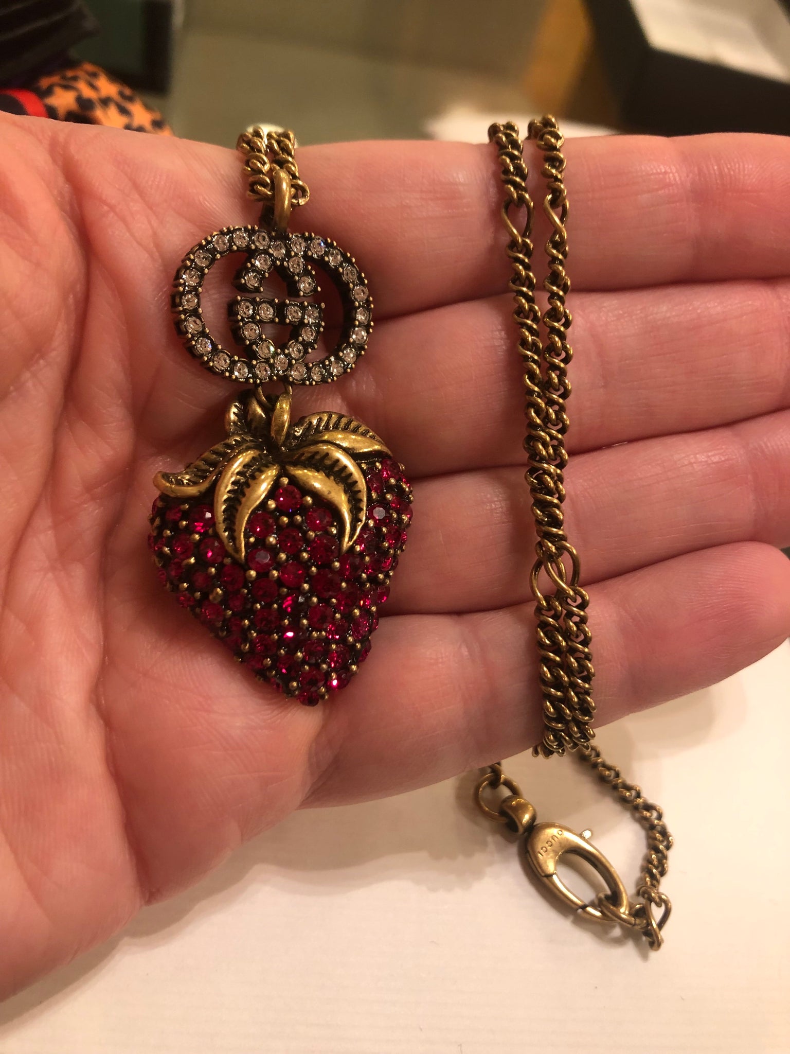Gucci strawberry necklace Clearance
