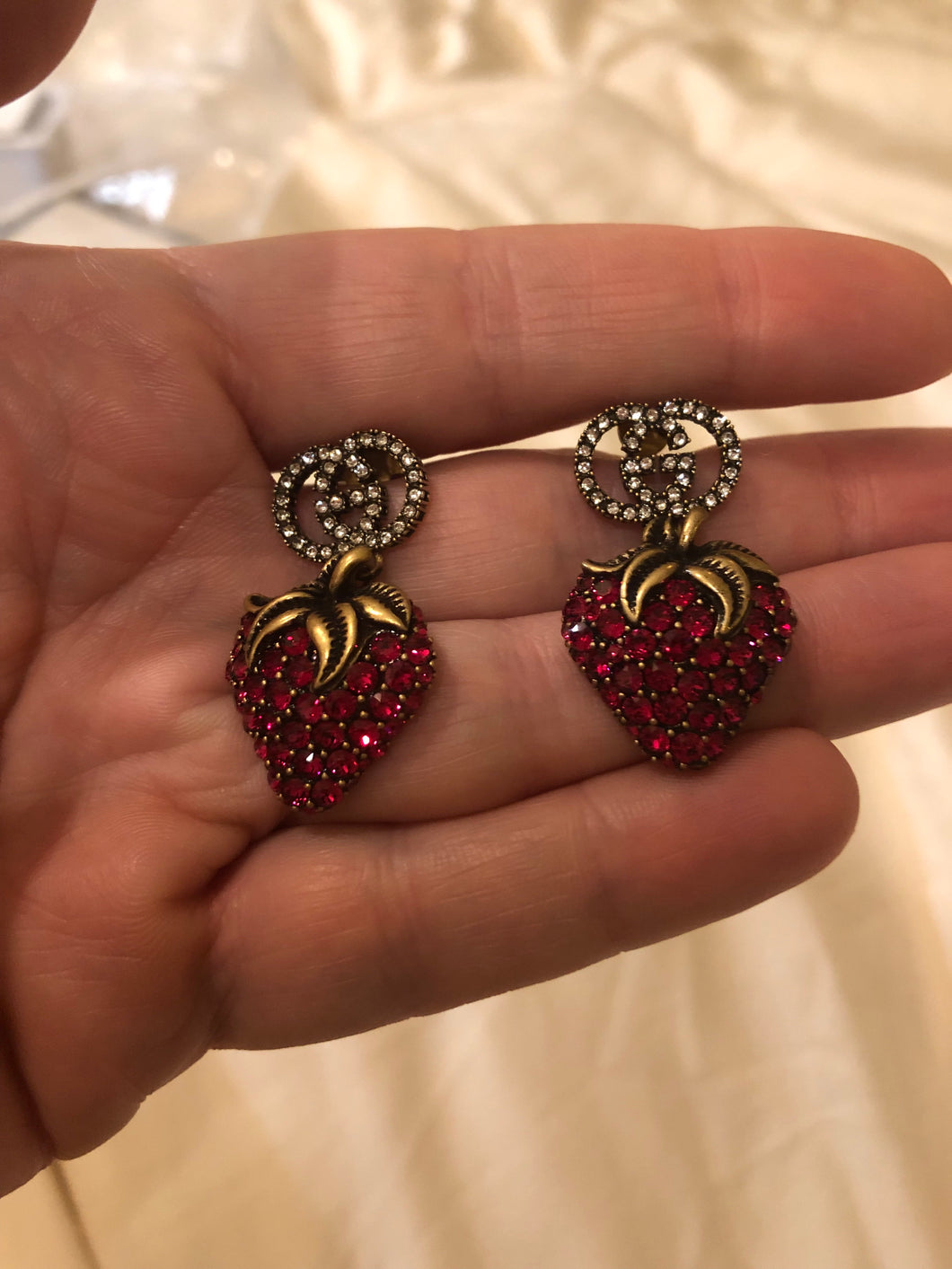 Gucci GG Strawberry Pendant Earrings