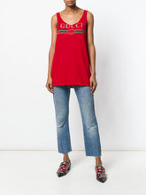Load image into Gallery viewer, Gucci Vintage Logo Print Red Tank Top