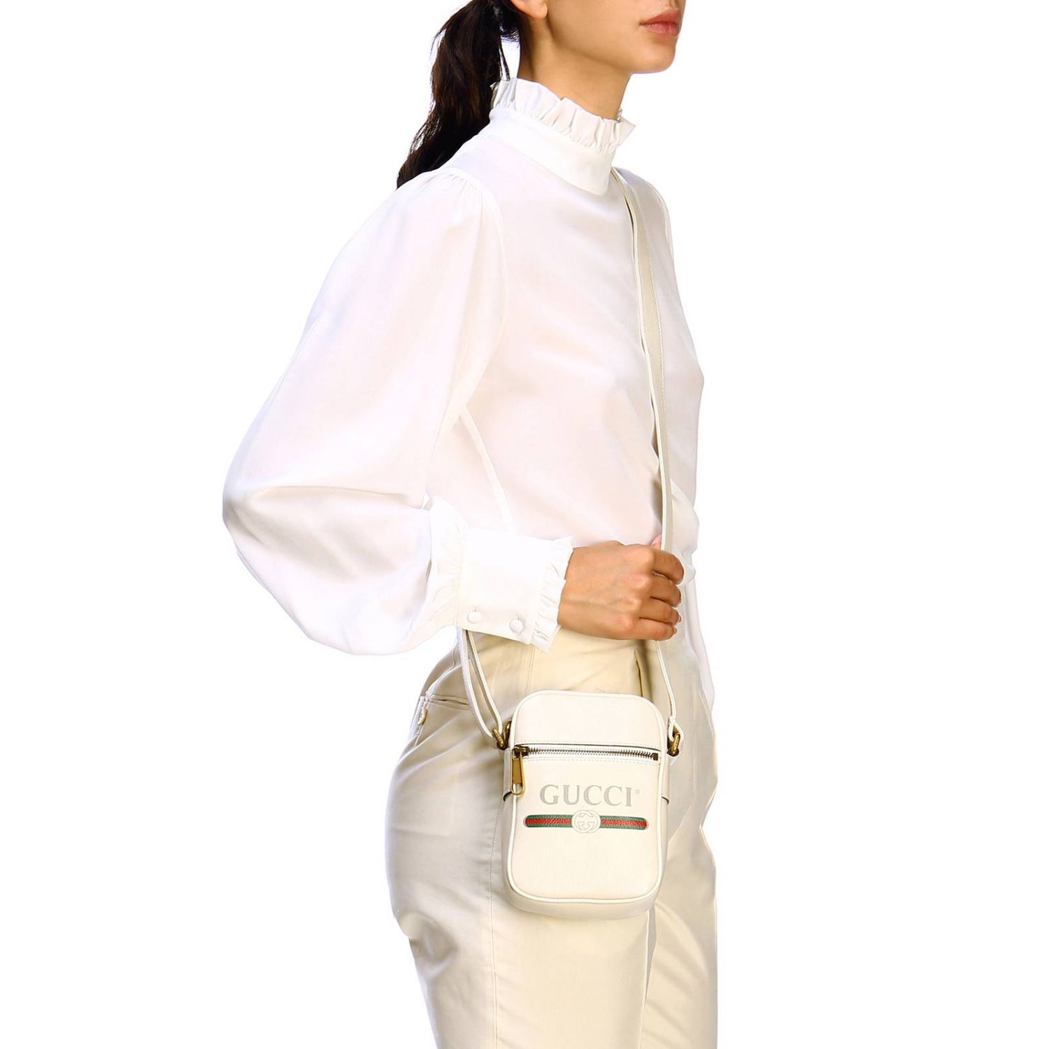 Gucci Off White Leather Soho GG Logo Crossbody Bag ref.966116