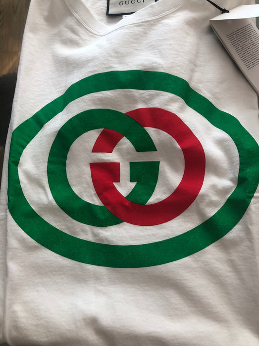 Gucci Oversized Jersey Cotton White T-Shirt With Logo