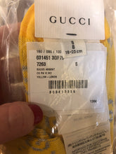 Load image into Gallery viewer, Gucci GG Ankle Socks in Yellow with Silver Lamé GG