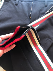 Gucci Gabardine Stretch Pants with Side Stripe in Black