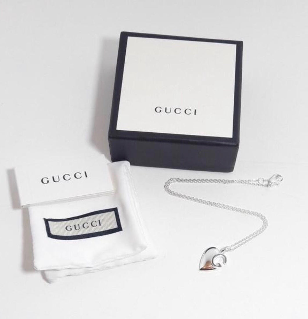 Gucci Sterling Silver Charlotte Heart Necklace