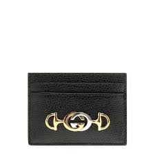 Gucci Zumi Horse-bit Card Case in Black