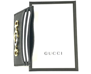 Gucci Zumi Horse-bit Card Case in Black